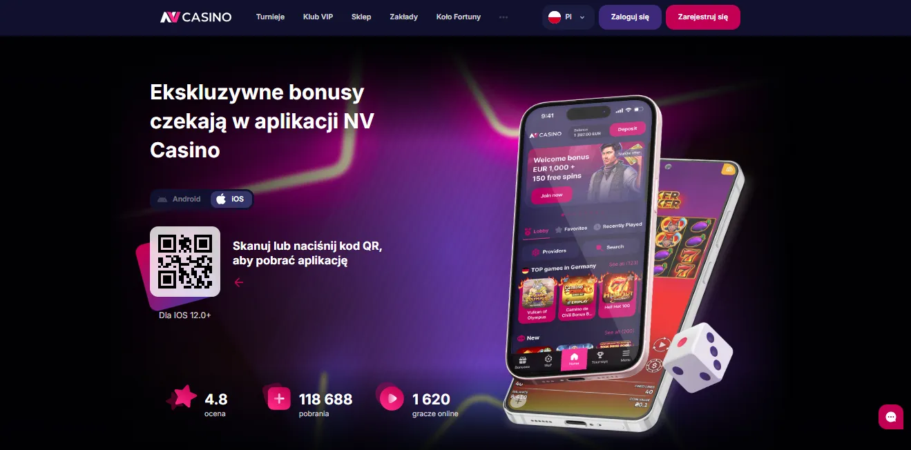 Logowanie mobilne Casino NV
